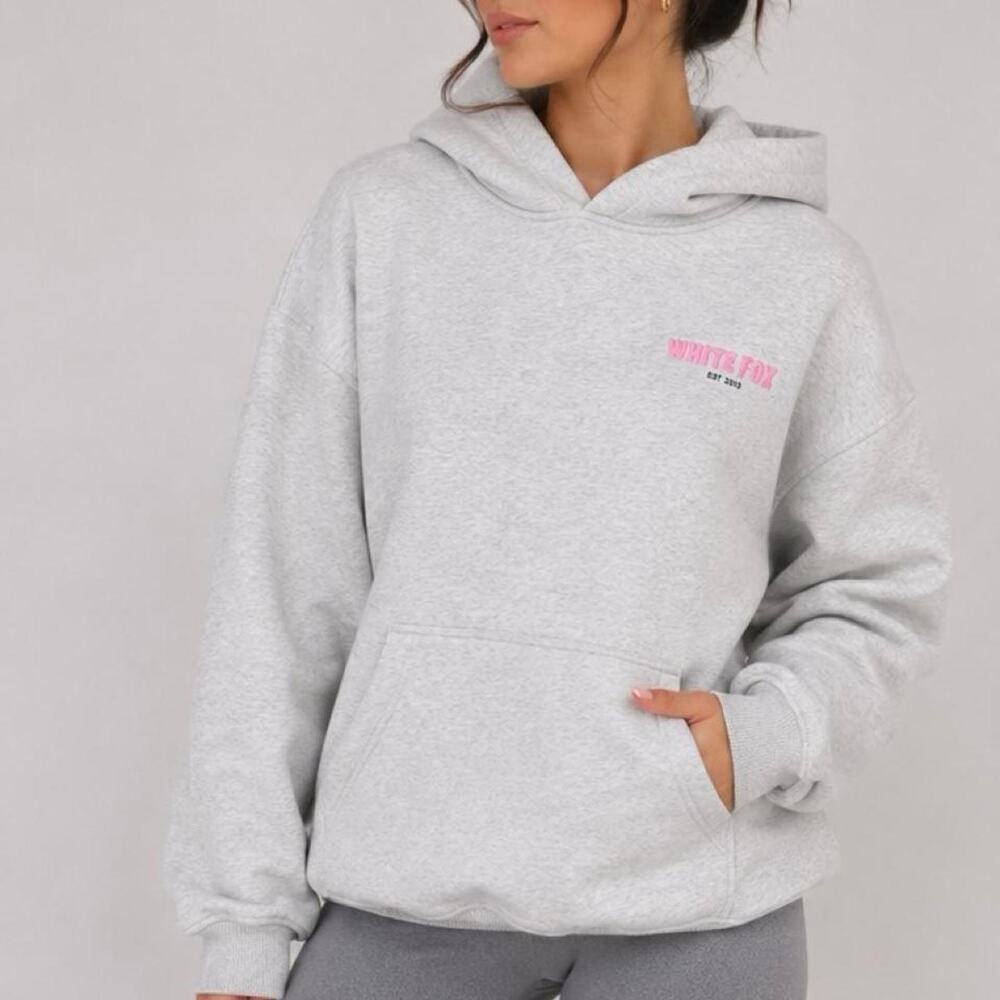 White fox boutique gray hoodie